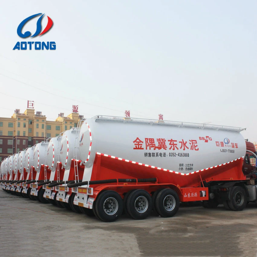 China 40 Cbm Bulk Cement Tanker Semi Tailer Dry Bulk Powder Tank Silo Truck Semi Trailer