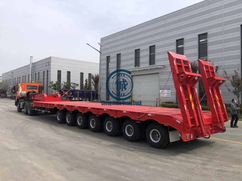 Low Bed 40-120 Ton Semi Trailer Dimensions 7 Axle for Sale Semi Trailer Axle Made in China