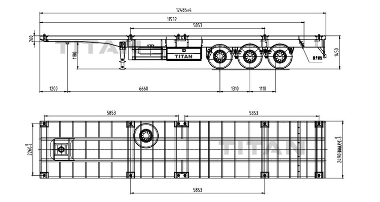 (Spot Discount) China 3/Tri Axles 60 Tons 20/40 Foot FT Container Shipping Flat Deck High Bed Platform Triaxle Flatbed Truck Semi Trailer for Sale Price