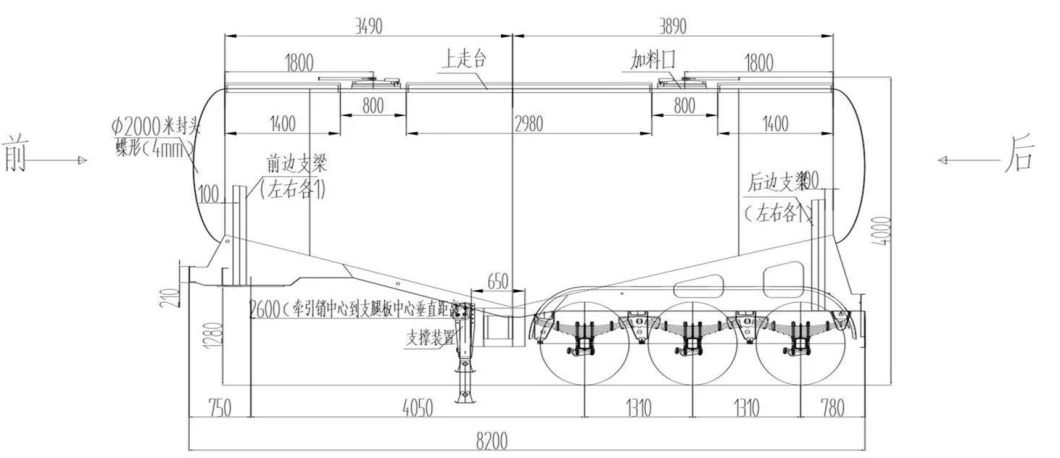 Tri Axles China Top Brand Ome/ODM Bulk Cement Semi Trailer with Landing Gear for Sale