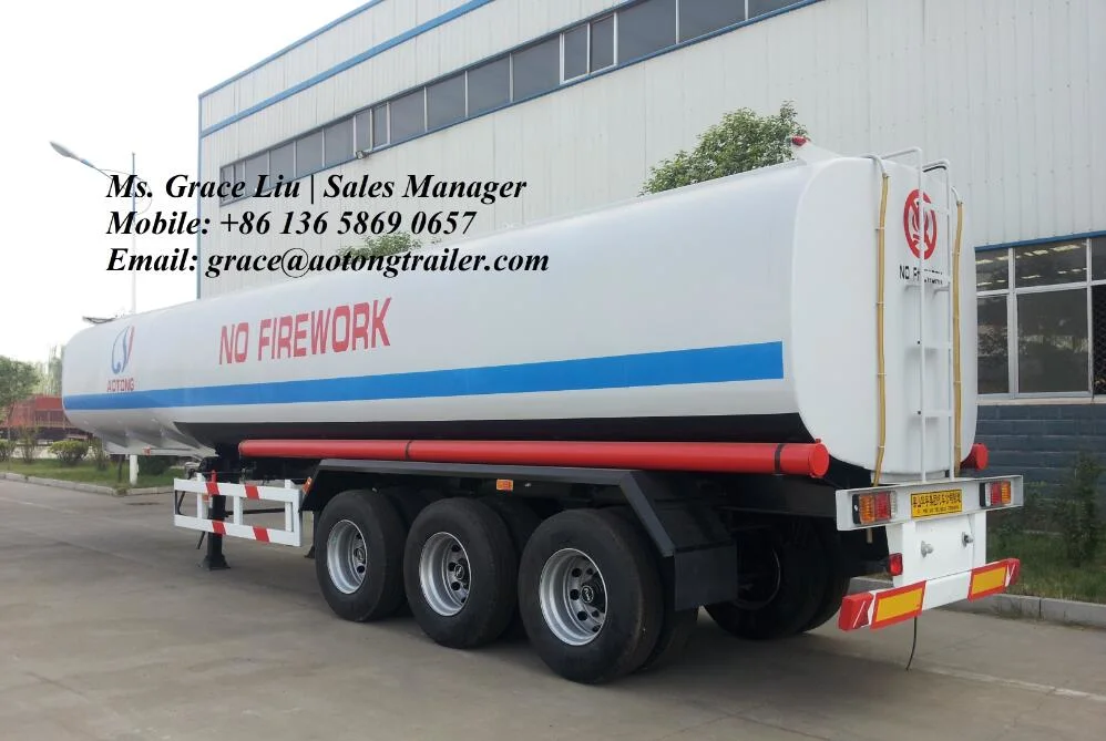 36000 Litres Gasoline Crude Oil Road Tanker Semi Trailer, Tri-Axle Water Tank Trailer for Tractor / Fuel Tank Trailer