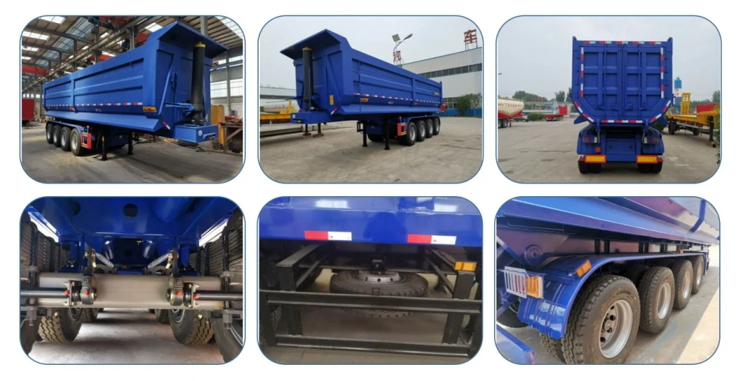 Best Price-U Shape Hydraulic Cylinder Rear End Side Dump Tipping Tipper HOWO Shacman Hyva Lorry Mining Rock Sand Ore Dumper Box Van Semi Truck Trailer for Sale