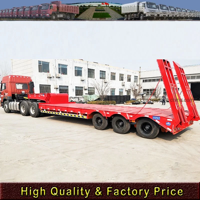 3/4 Axle Heavy Duty 40FT Flatbed/Plateform/Cargo/Container Chassis Truck Semi Trailer with Removable Side Wall