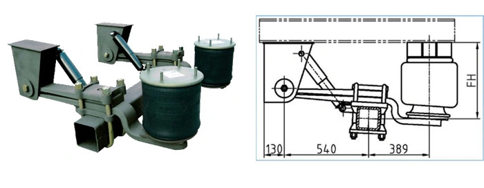 Auto Parts Manufacturer 13t Air Spring Type Air Suspension for Semi Trailer